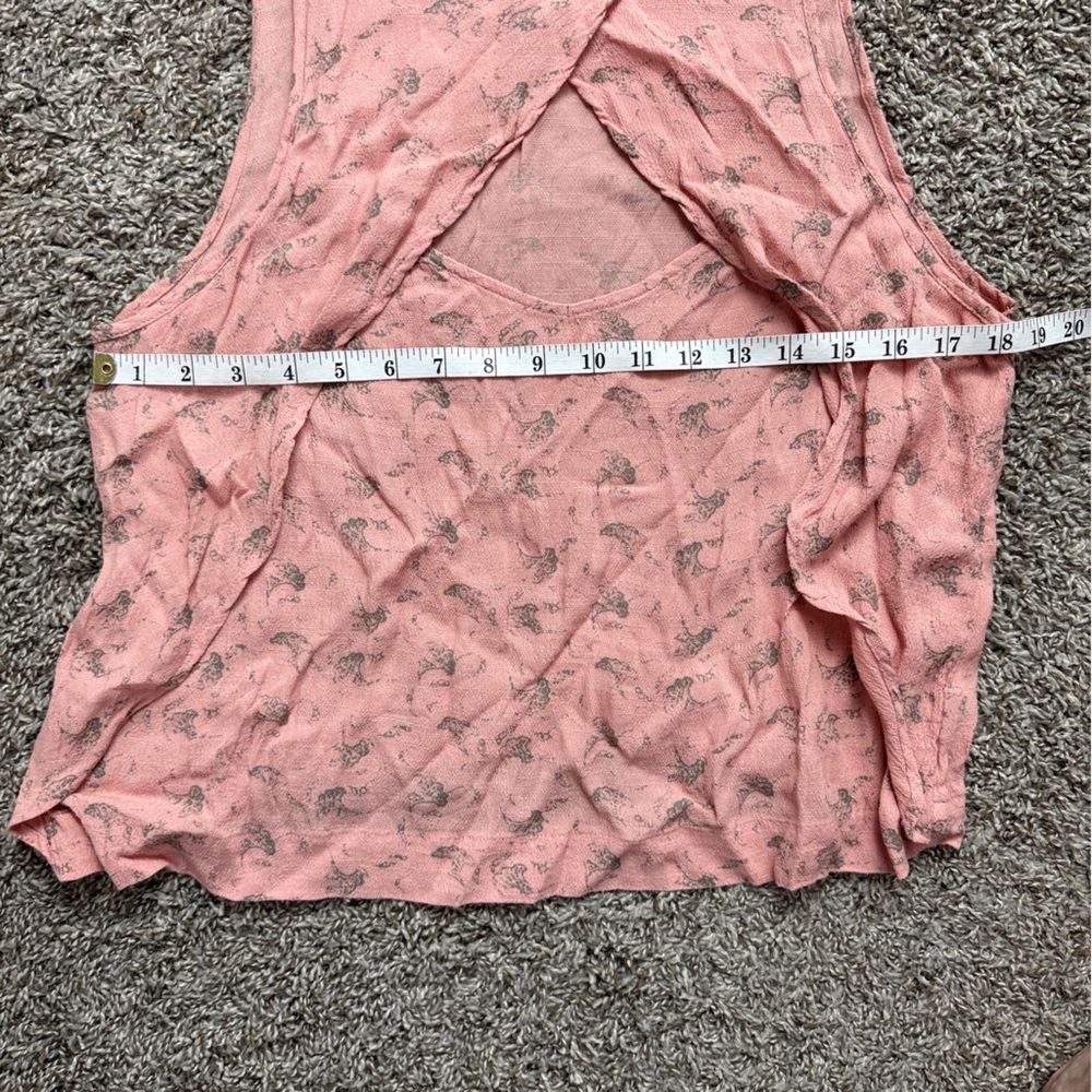 Free People Coral Orange Blouse with Front Cut-Out - Picture 5 of 7